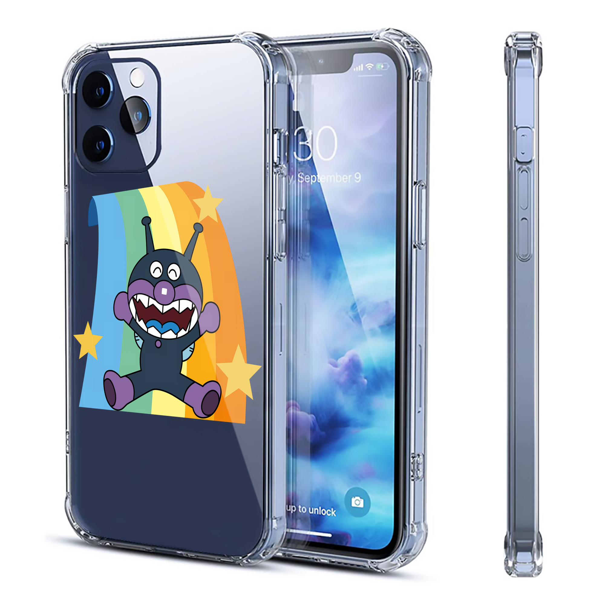 （画像用） アンパンマン Anpanman 【iPhone 12シリーズ対応】透明スマホケース（クリアソフトケース）
